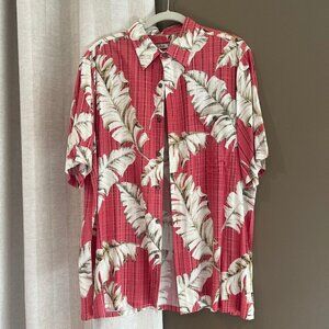 Men's Batik Bay Palm Leaf Hawaiian Short sleeve Hawaiian Shirt, Size Large